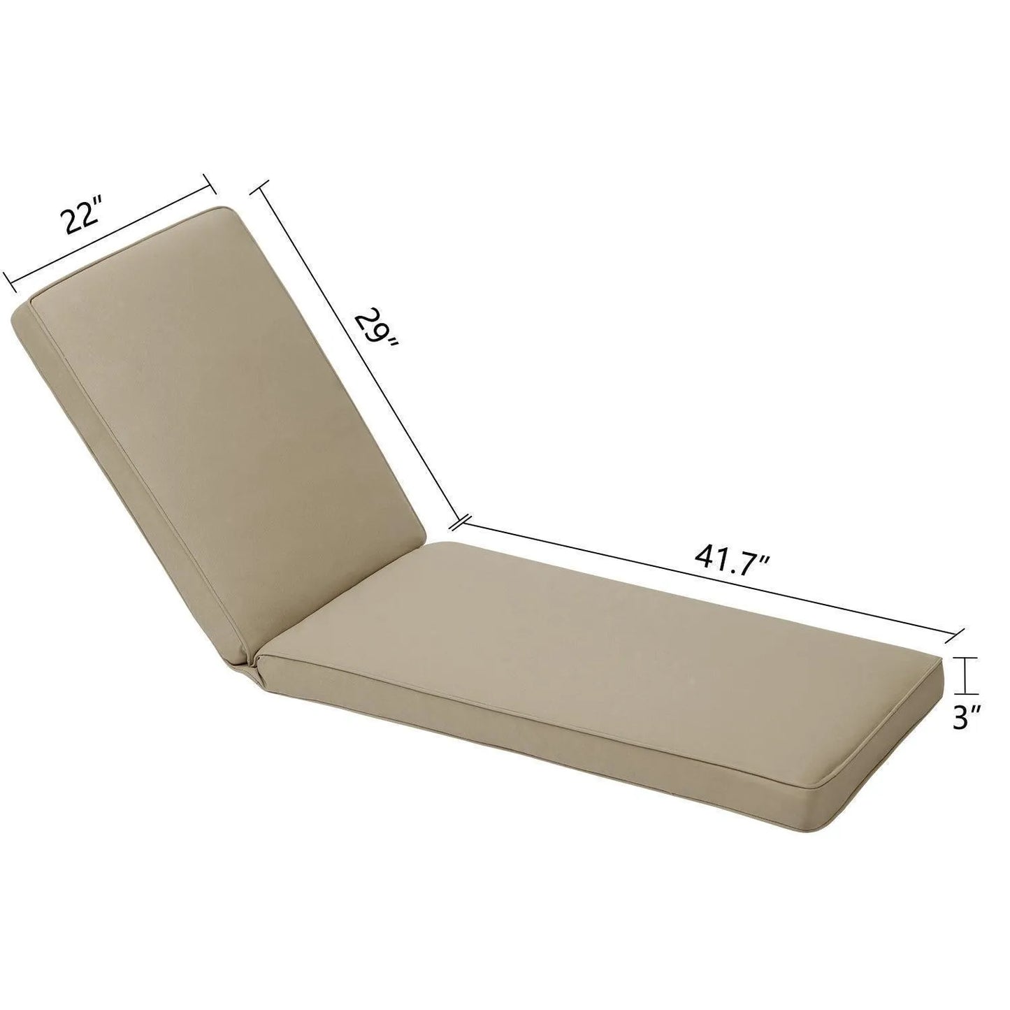 Patio Chaise Lounger Cushions Set of 2, Olefin Fabric, Water-Resistant, 72x21x3 Inches(Only Cushions) CUSHION Aoodor