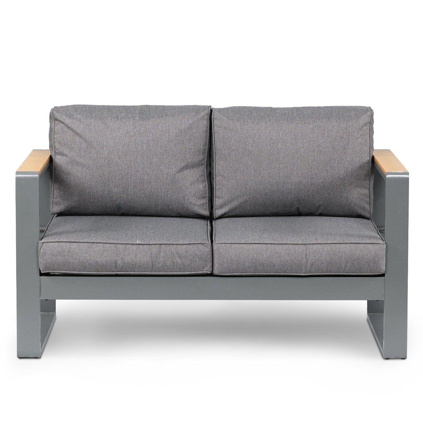 Patio Furniture Loveseat Aluminum Sofa Couch Deep Seat - All-Weather Resistant Outdoor Conversation Set with Thick Cushions Furniture Aoodor LLC Dark Grey
