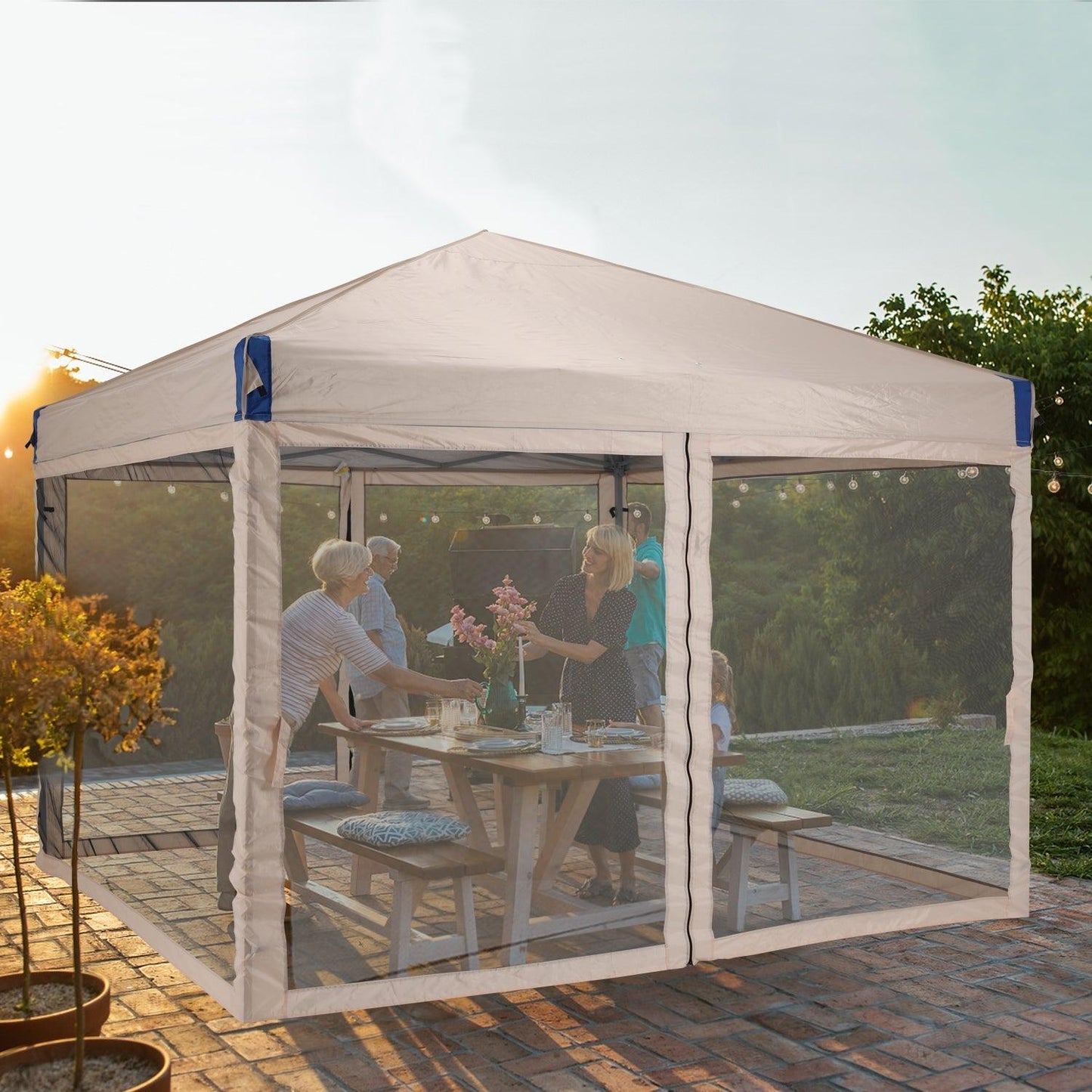 Pop Up Canopy Tent with Removable Mesh Sidewalls Gazebo part Aoodor LLC