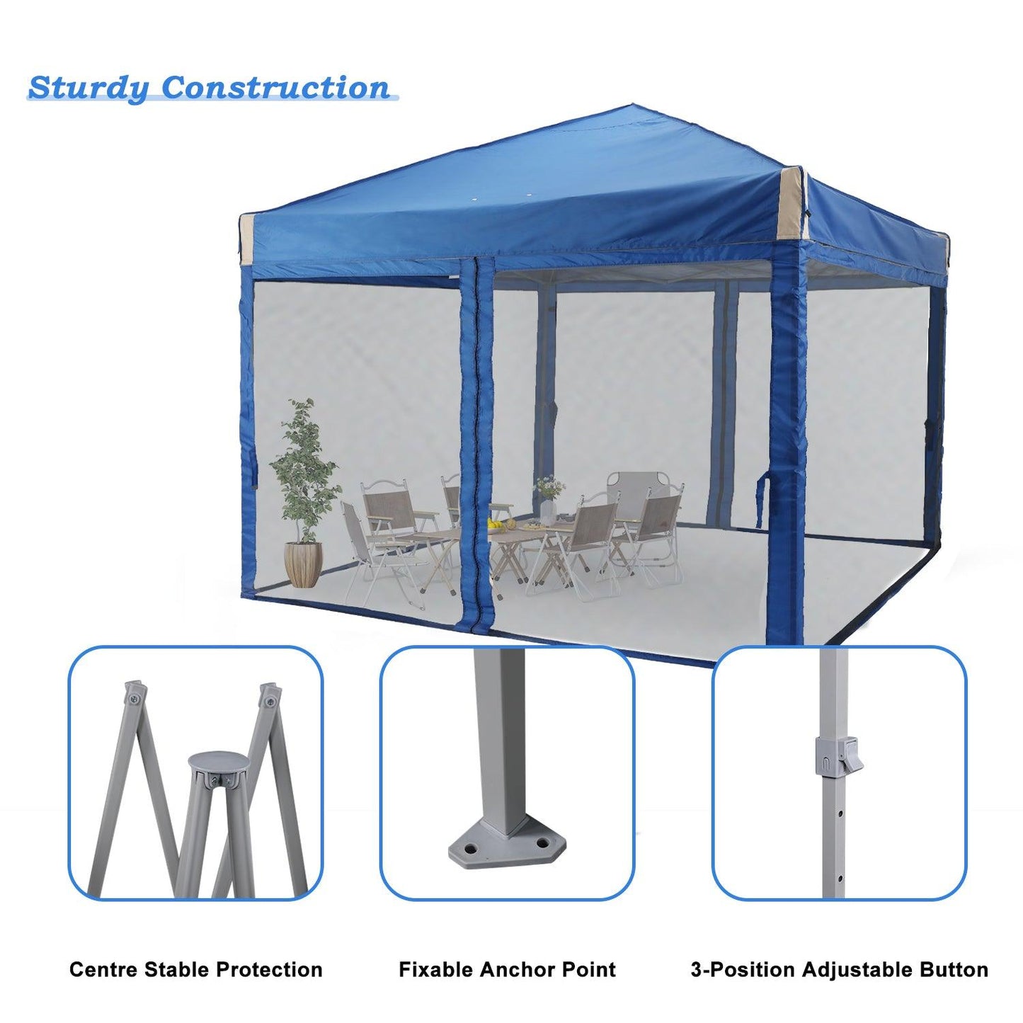 Pop Up Canopy Tent with Removable Mesh Sidewalls Gazebo part Aoodor LLC