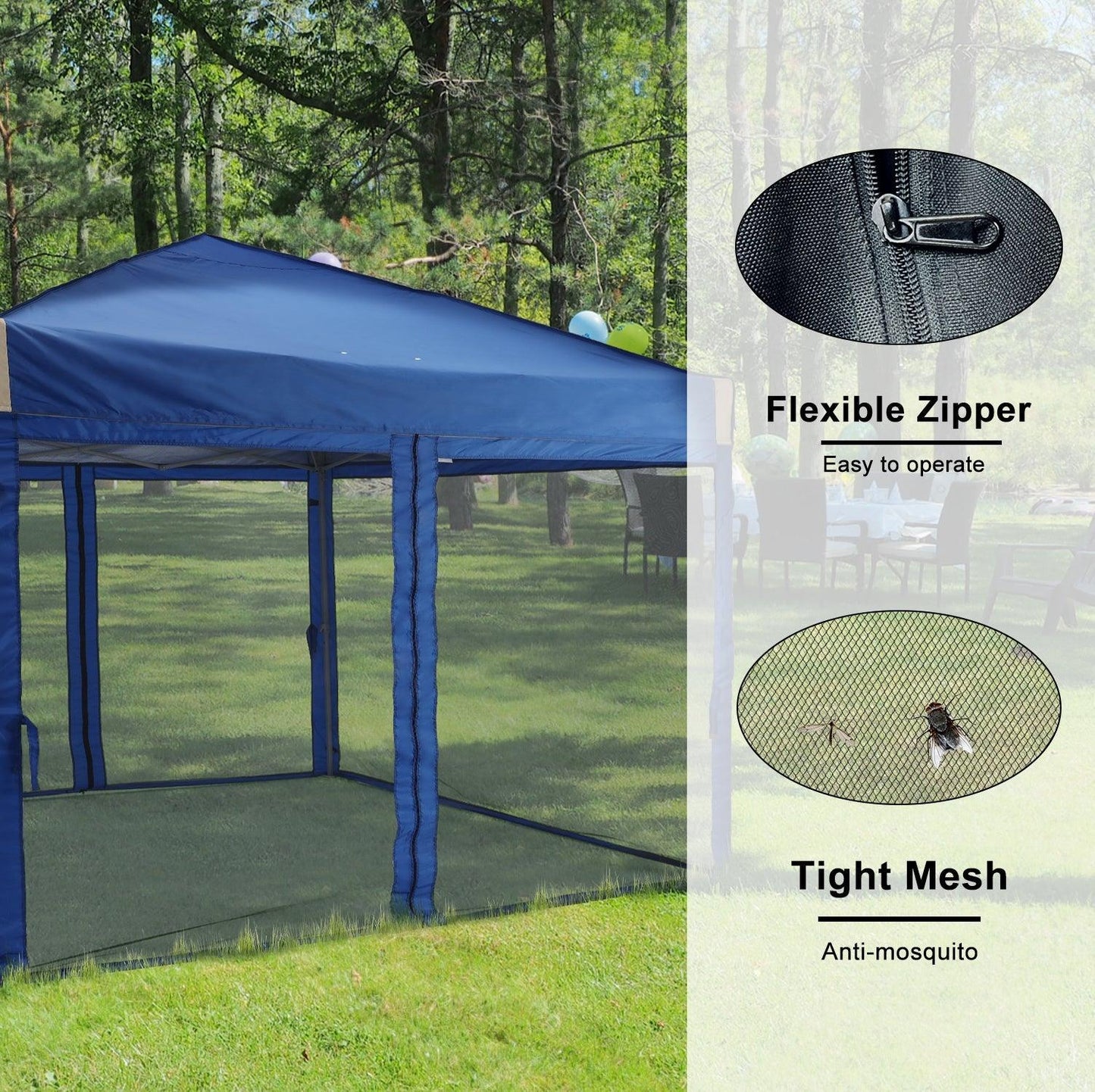 Pop Up Canopy Tent with Removable Mesh Sidewalls Gazebo part Aoodor LLC