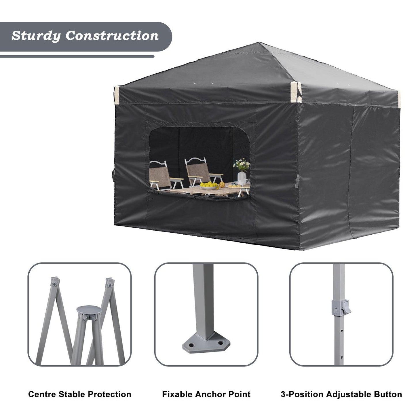Pop Up Canopy Tent with Removable Mesh Window Sidewalls Gazebo part Aoodor LLC