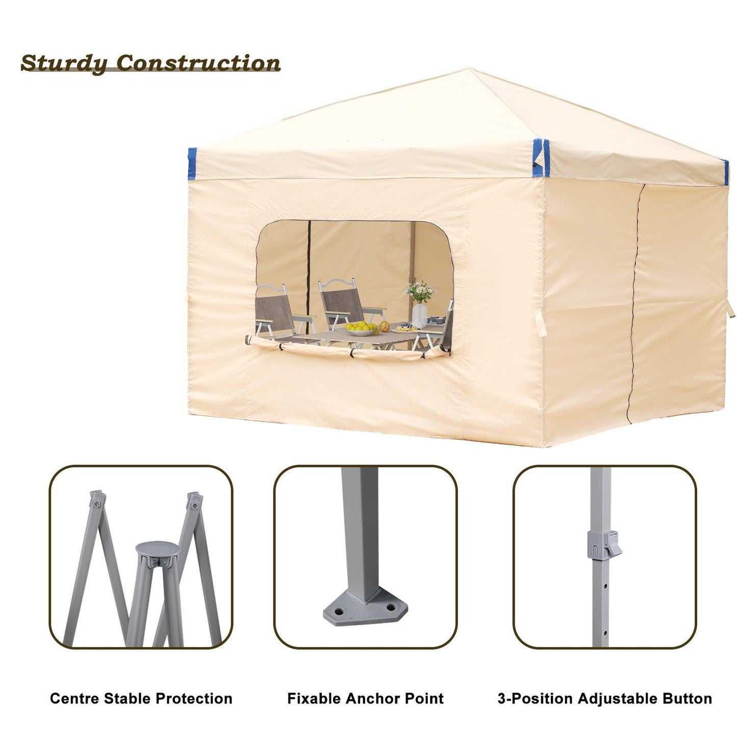 Pop Up Canopy Tent with Removable Mesh Window Sidewalls Gazebo part Aoodor LLC