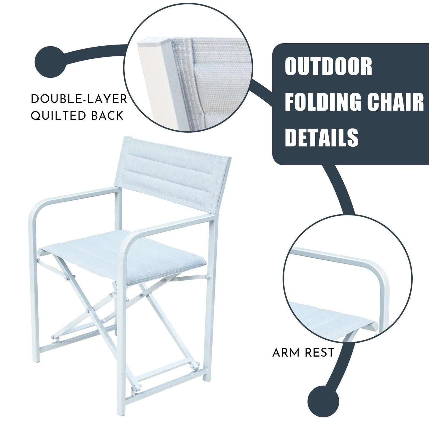 Portable Aluminum Camping Chair Furniture Aoodor LLC
