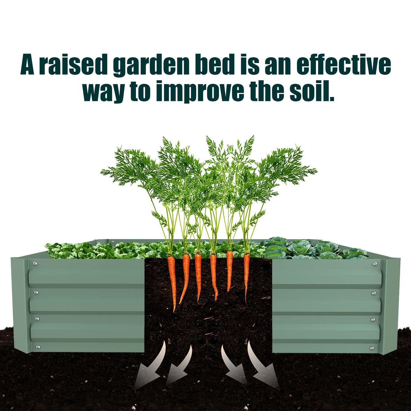 Raised Garden Bed 4' x 2' x 1' - Premium Metal Planters for Patio and Outdoor Yard Gardening - Set of 2 Beds Aoodor