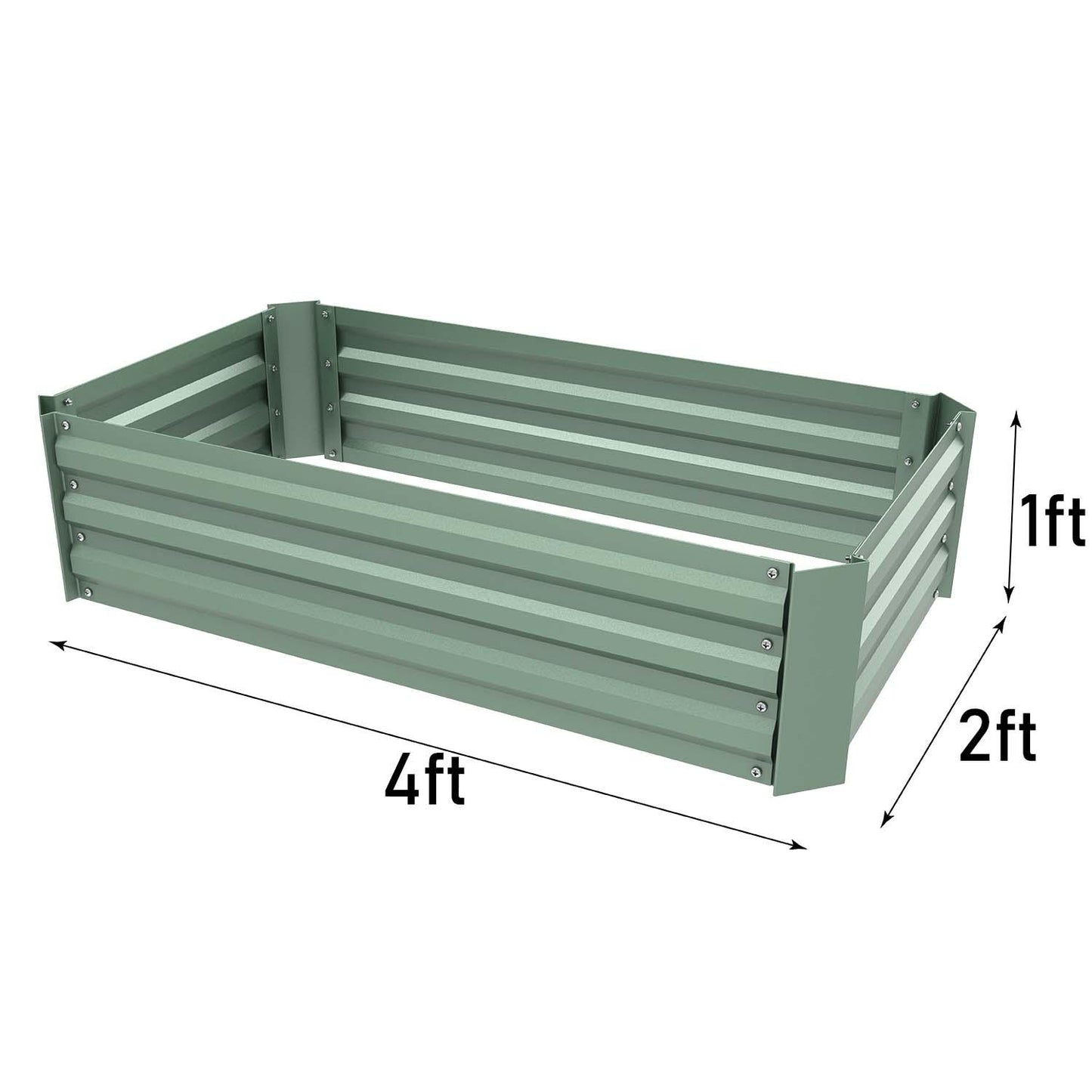 Raised Garden Bed 4' x 2' x 1' - Premium Metal Planters for Patio and Outdoor Yard Gardening - Set of 2 Beds Aoodor