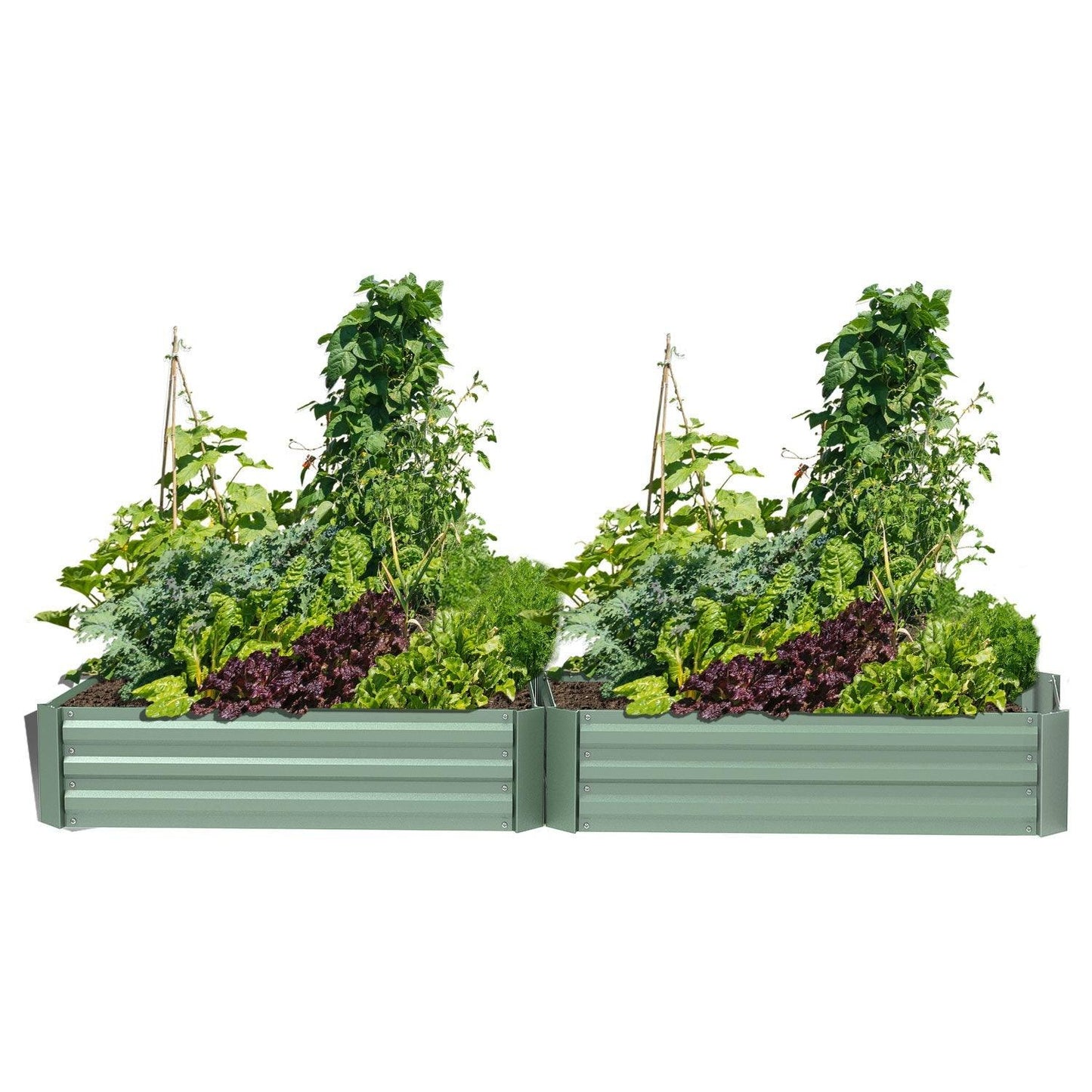 3x3x1/4x2x1 ft. Raised Garden Bed - Galvanized Steel Planter (Set of 2) - Aoodor