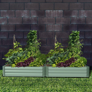 Raised Garden Bed 4' x 2' x 1' - Premium Metal Planters for Patio and Outdoor Yard Gardening - Set of 2 Beds  Aoodor
