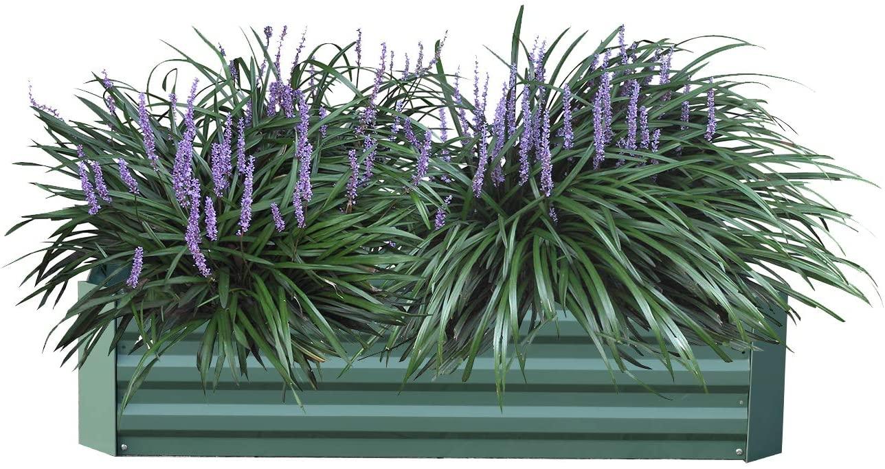 4x4x1/4x2x1/4x3x1 ft. Outdoor Raised Garden Bed- Reinforced Galvanized Steel Planter Box - Aoodor