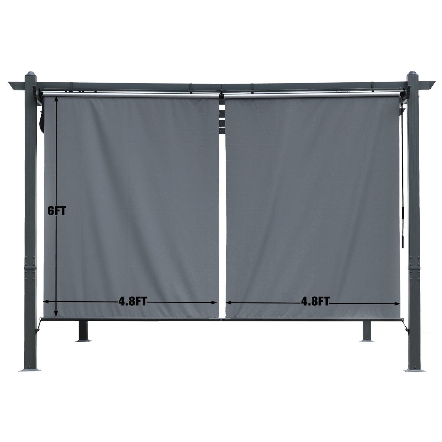 4.8x6 ft. Roller Shade - 2 Pack of Cordles Pergola Curtains, High-Quality Polyester Fabric for Pergola - Aoodor