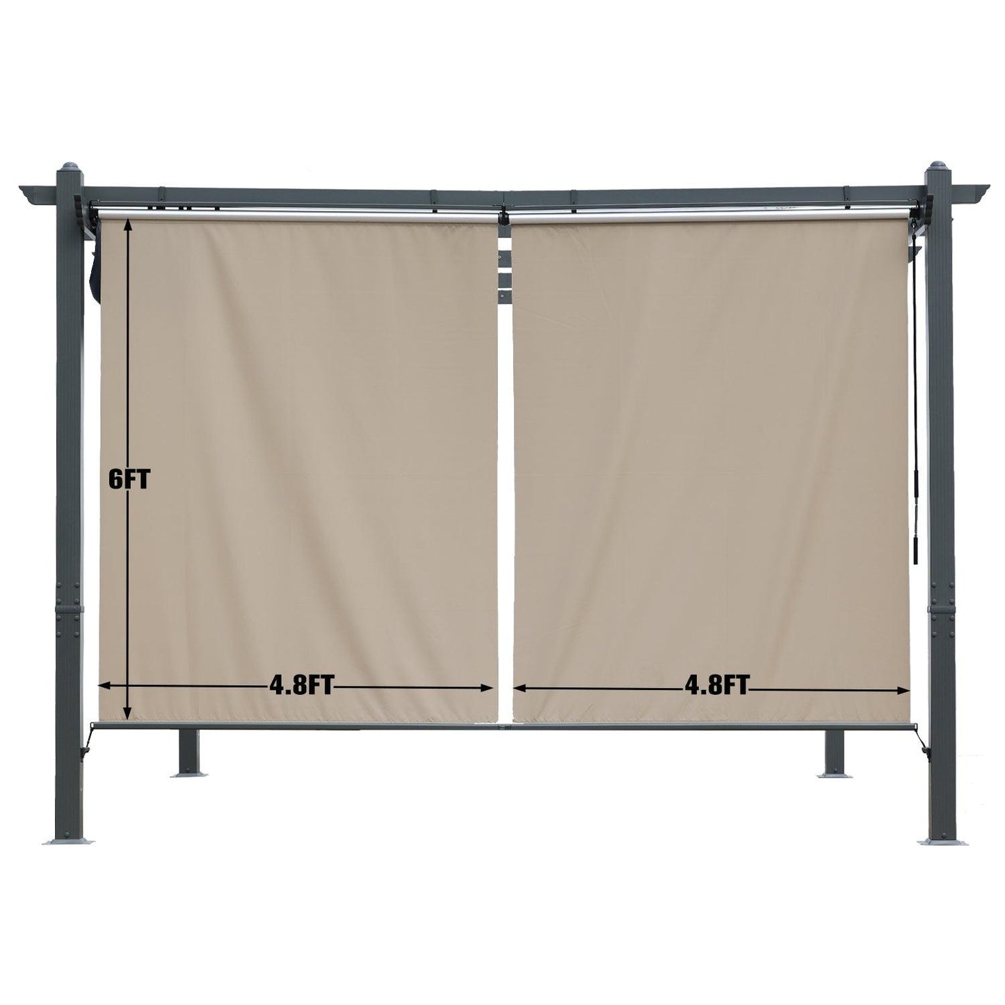 Roller Shade - 2 Pack of Cordles Pergola Curtains, 4.8' x 6', High-Quality Polyester Fabric for Pergola Aoodor LLC