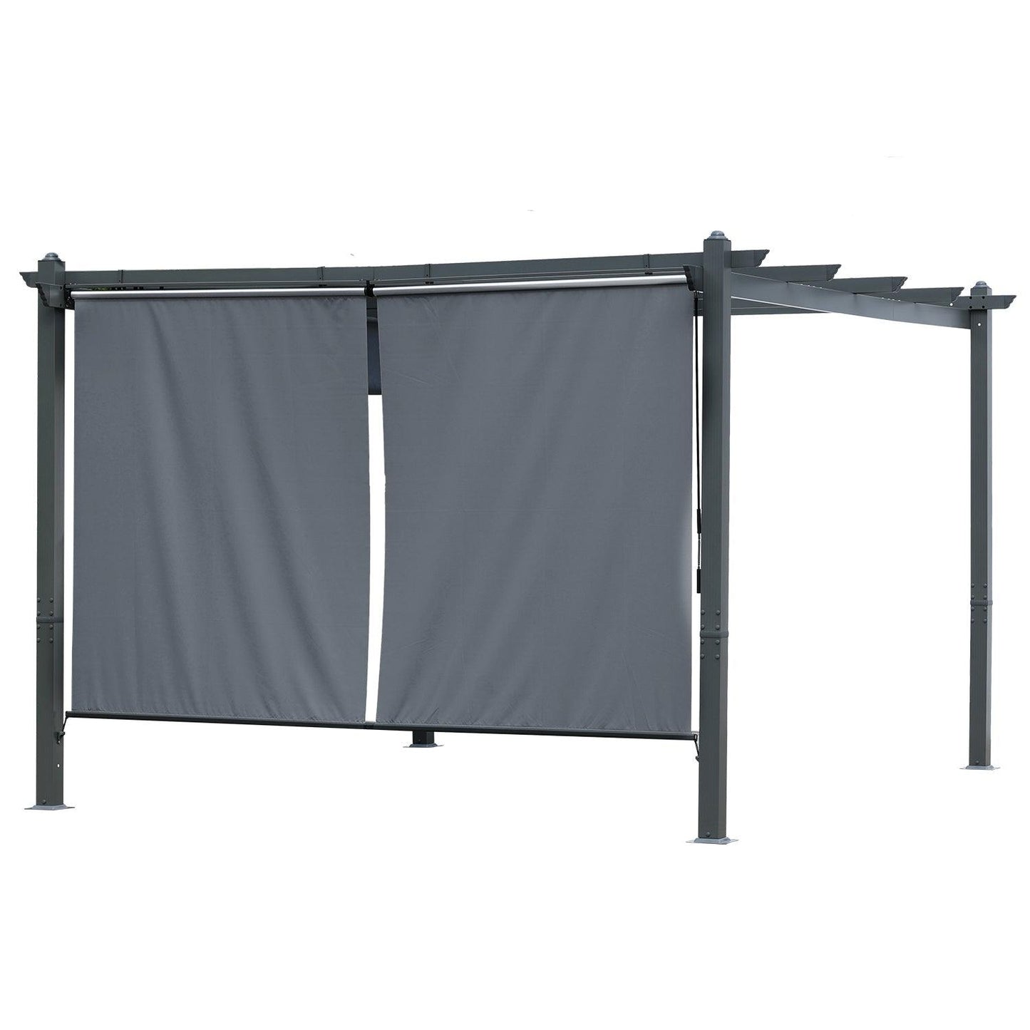 Roller Shade - 2 Pack of Cordles Pergola Curtains, 4.8' x 6', High-Quality Polyester Fabric for Pergola Aoodor LLC Grey