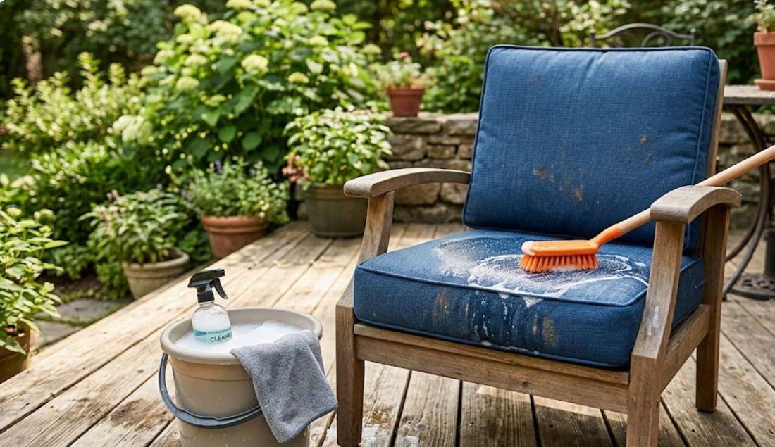 How to Clean Outdoor Cushions Without Removable Covers