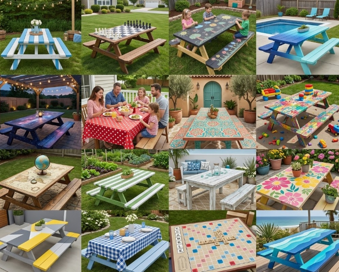 Unique Picnic Table Paint Ideas