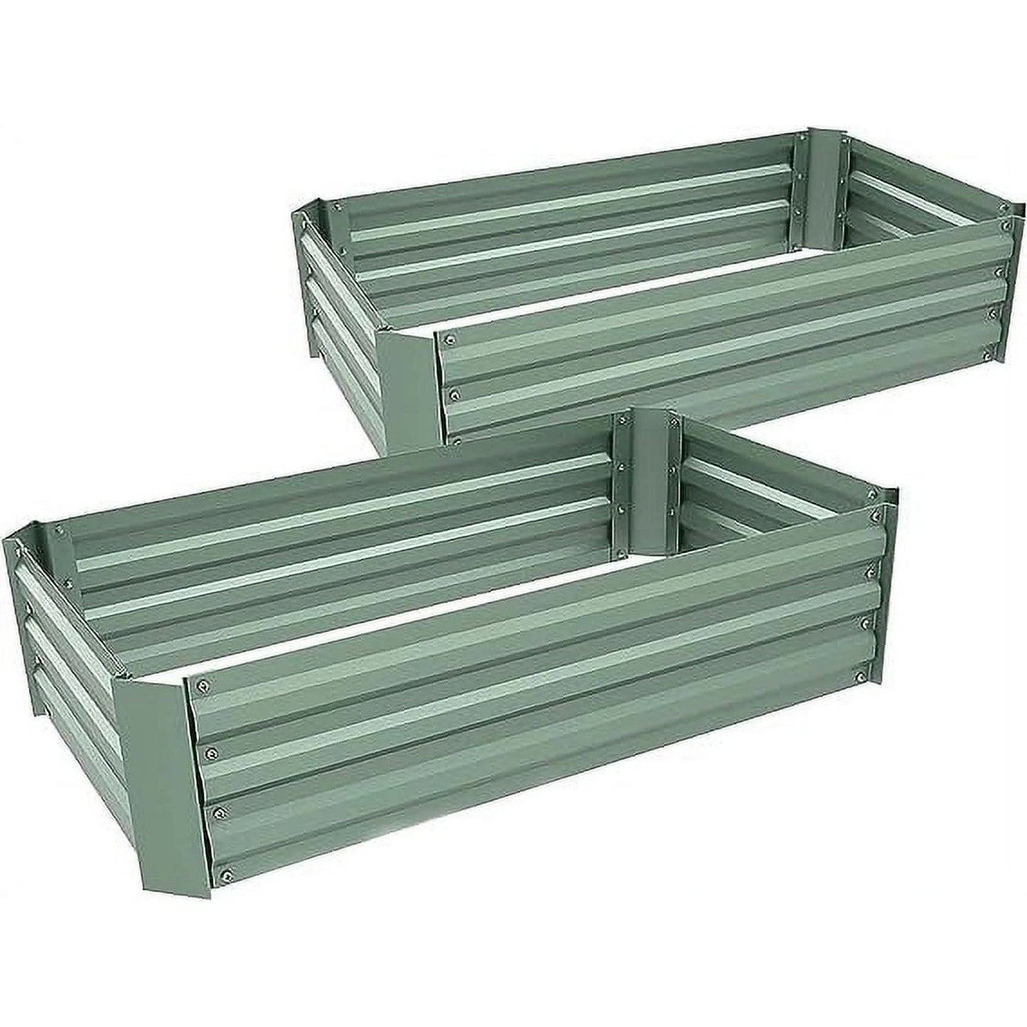 3x3x1/4x2x1 ft. Raised Garden Bed - Galvanized Steel Planter (Set of 2)