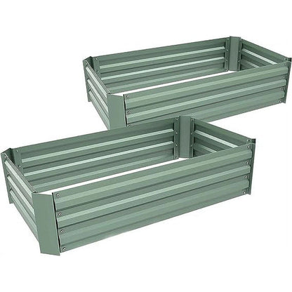 3x3x1/4x2x1 ft. Raised Garden Bed - Galvanized Steel Planter (Set of 2)