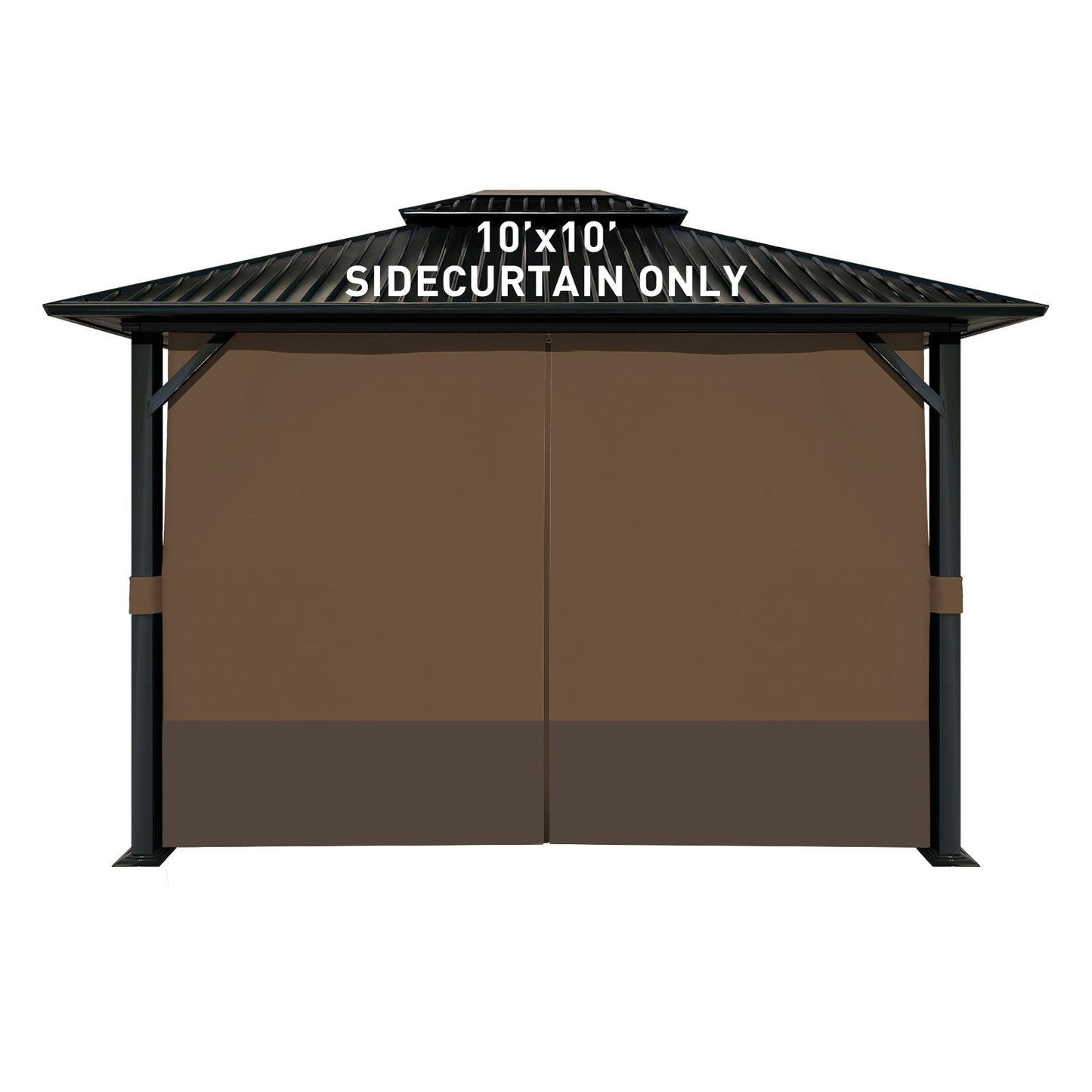 Outdoor Gazebo Curtains, 4 Panels Privacy Sidewall Replacement (Curtain Only) - Brown and Coffee