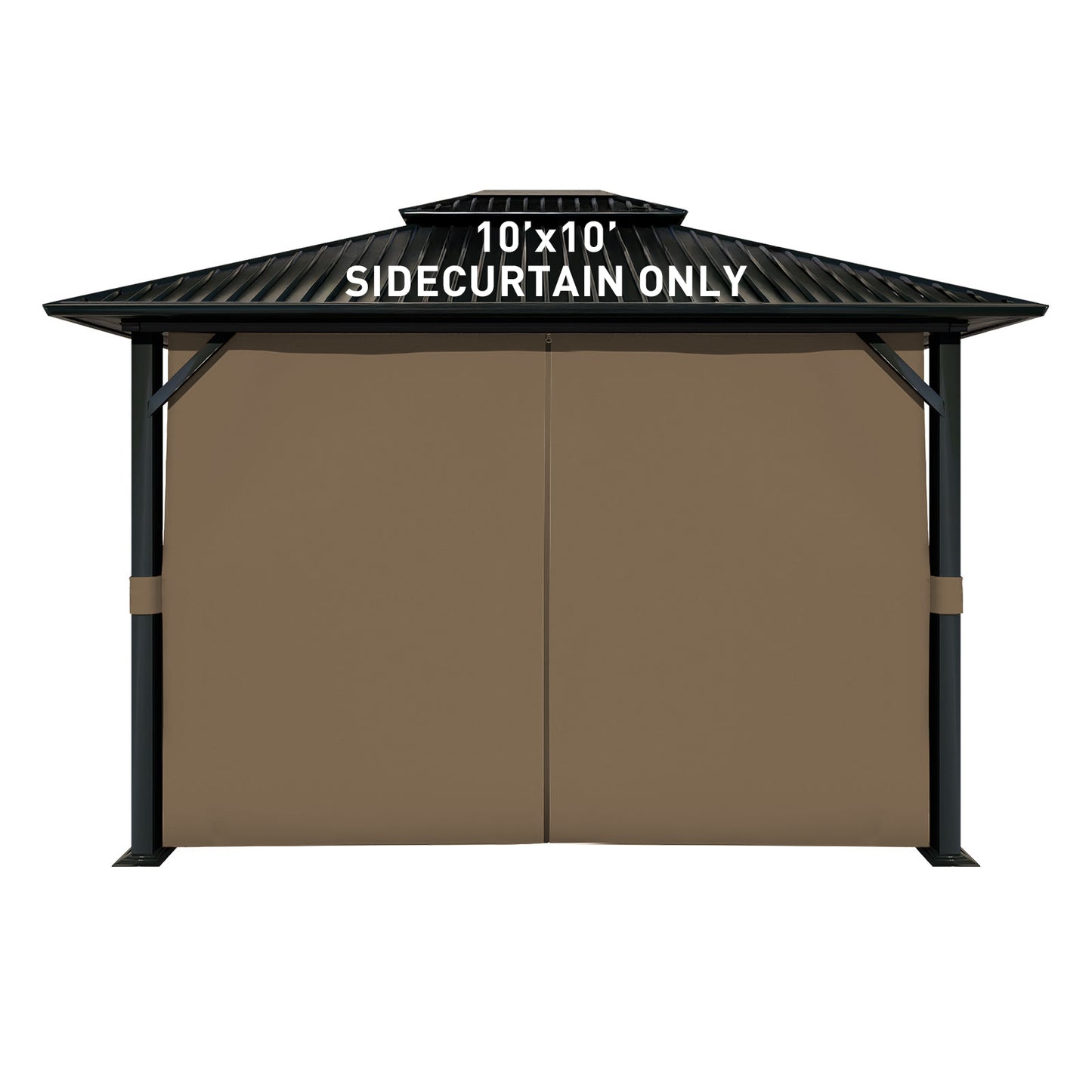 Outdoor Gazebo Curtains, 4 Panels Privacy Sidewall Replacement (Curtain Only) - Light Coffee
