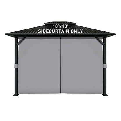 Universal Gazebo Curtain Set for Privacy Side Walls 4 Panels (Curtain Only) - Gray