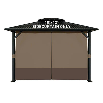 Universal Gazebo Curtain Set for Privacy Side Walls 4 Panels (Curtain Only) - Brown Coffee