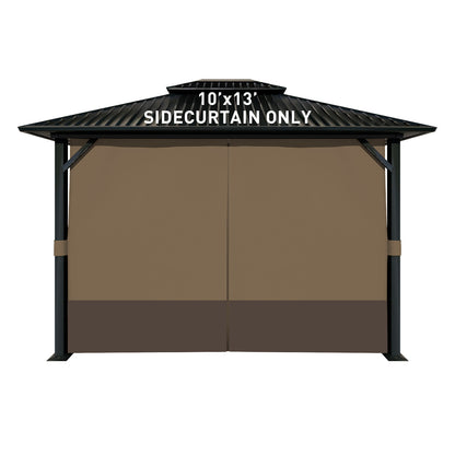 Outdoor Gazebo Curtains, 4 Panels Privacy Sidewall Replacement (Curtain Only) - Light Coffee and Coffee