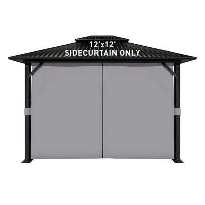 Universal Gazebo Curtain Set for Privacy Side Walls 4 Panels (Curtain Only) - Gray