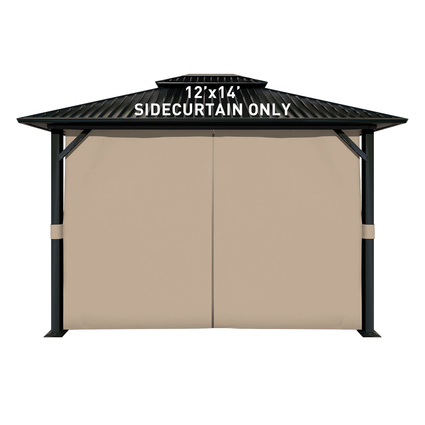 Outdoor Gazebo Curtains, 4 Panels Privacy Sidewall Replacement (Curtain Only) - Sand Yellow