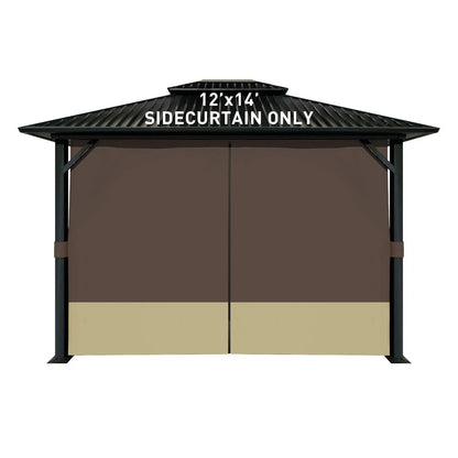 Universal Gazebo Curtain Set for Privacy Side Walls 4 Panels (Curtain Only) - Coffee Khaki