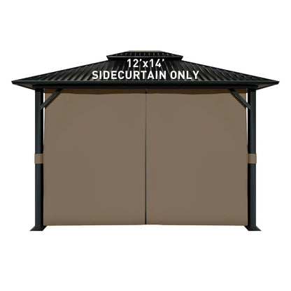 Universal Gazebo Curtain Set for Privacy Side Walls 4 Panels (Curtain Only) - Brown