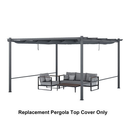 Pergola Replacement Canopy - Retractable Sun Shade Cover with Water-Resistant & UPF 50+ UV Blocking for Outdoor Patio