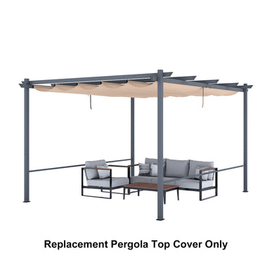 Pergola Replacement Canopy - Retractable Sun Shade Cover with Water-Resistant & UPF 50+ UV Blocking for Outdoor Patio Aoodor 