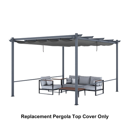 Pergola Replacement Canopy - Retractable Sun Shade Cover with Water-Resistant & UPF 50+ UV Blocking for Outdoor Patio