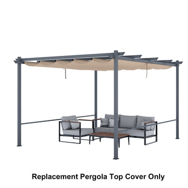 Pergola Replacement Canopy - Retractable Sun Shade Cover with Water-Resistant & UPF 50+ UV Blocking for Outdoor Patio Aoodor 