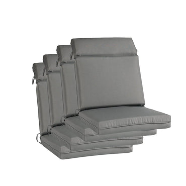 Outdoor Polyester High Back Dining Chair Cushion Set - Gray