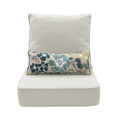 Outdoor Deep Seat Cushion Set with Lumbar Pillow, Patio Chair Back & Seat Cushions, Light Gray
