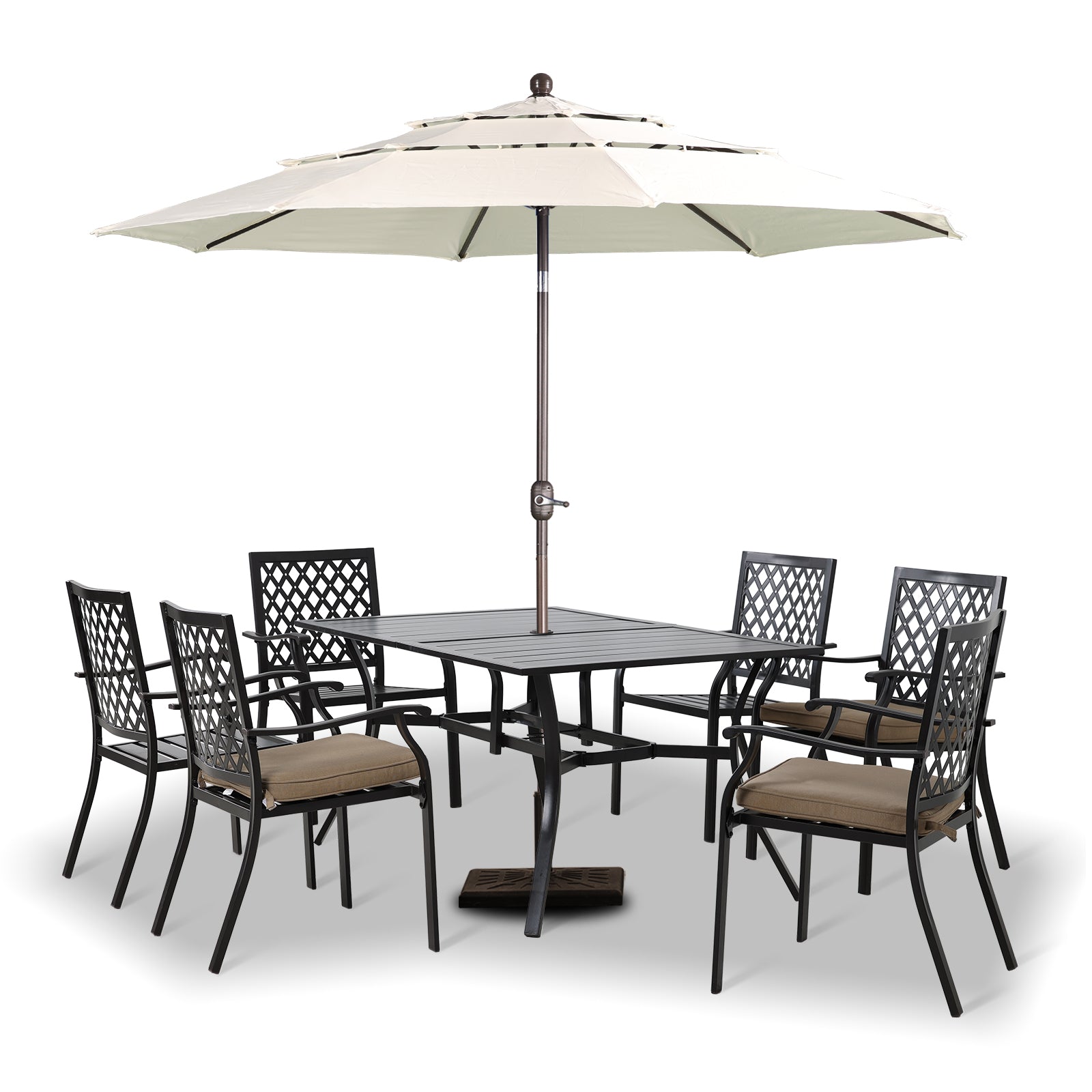 10 ft patio table umbrella 10ft Square Offset With Hanging Decorative Holes and Air Vent, With Weights If your umbrella comes with its own light Pure Garden Patio Umbrella Deck