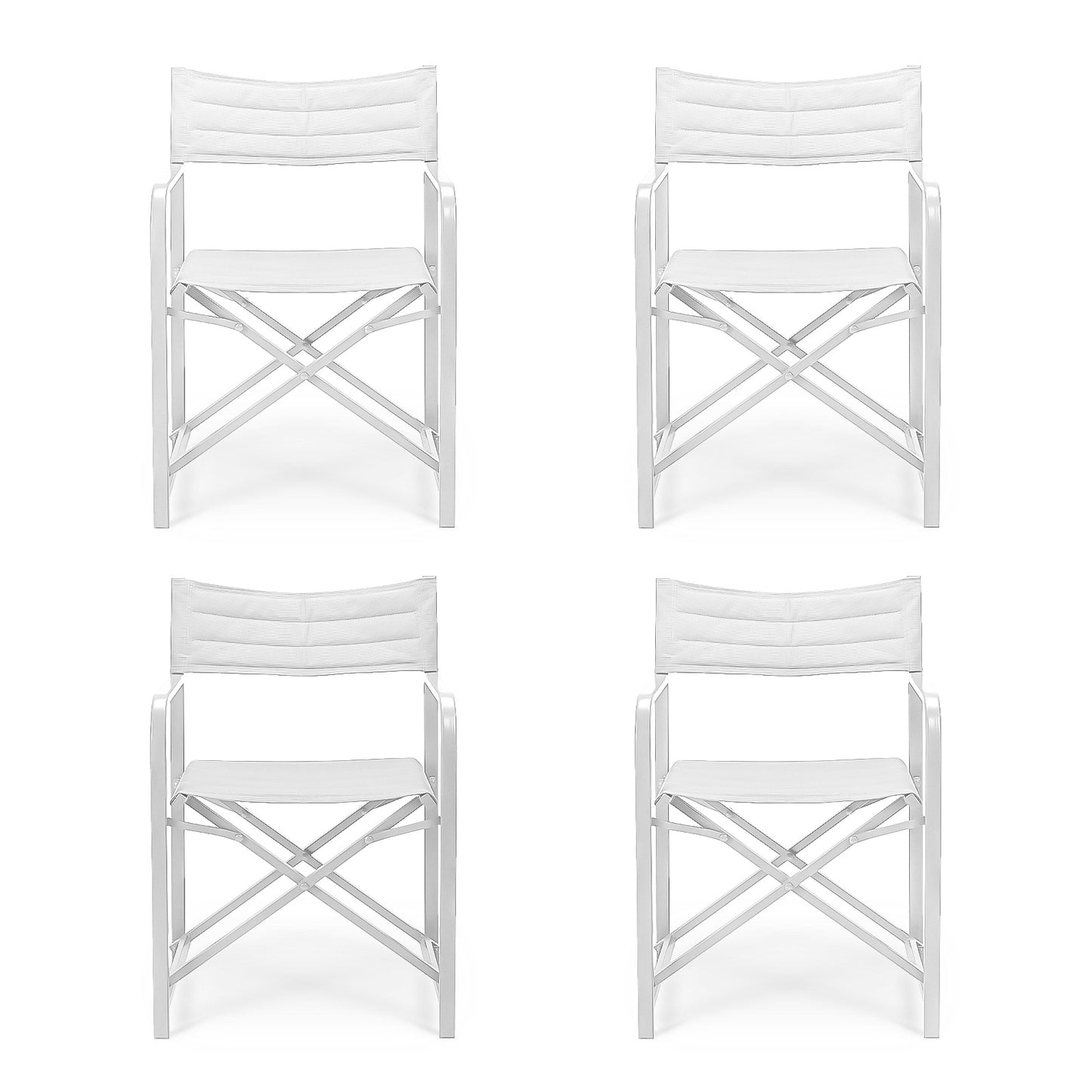 34(H) inch Outdoor Camping Chairs, Portable Patio Director's Chairs with Folding Aluminum Frame