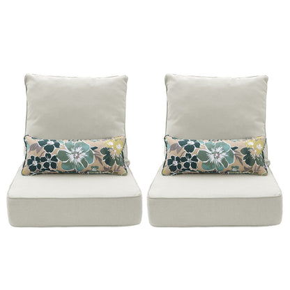Outdoor Deep Seat Cushion Set with Lumbar Pillow, Patio Chair Back & Seat Cushions, Light Gray