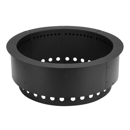 36 inch Round Low-Smoke Fire Pit Ring, Double Layer Heavy Duty Metal Fire Pit Insert Liner