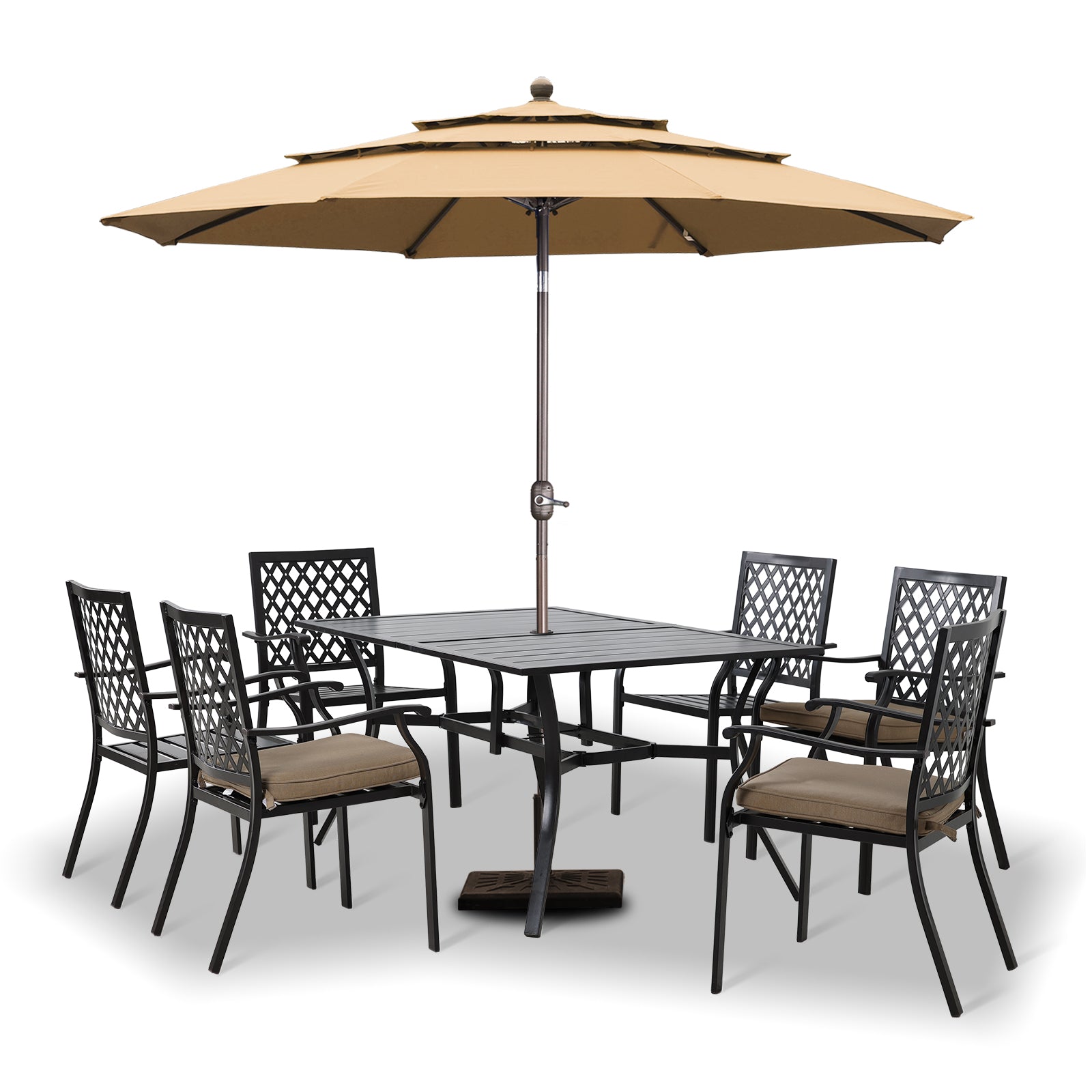 Aoodor 10 ft. Steel Market Patio Umbrella with Crank and Tilt in Color Light Blue