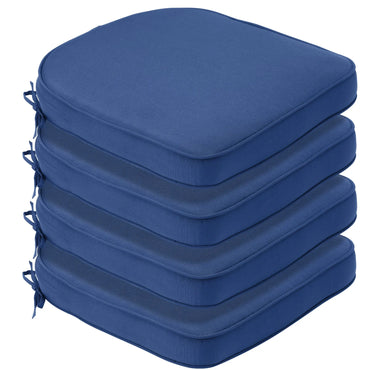 Outdoor Chair Cushion, Patio Seat Pad, Removable Cover with Hidden Zipper, Ties - Navy Blue
