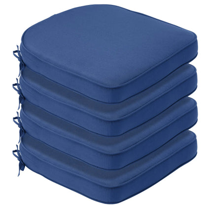 Outdoor Chair Cushion, Patio Seat Pad, Removable Cover with Hidden Zipper, Ties - Navy Blue