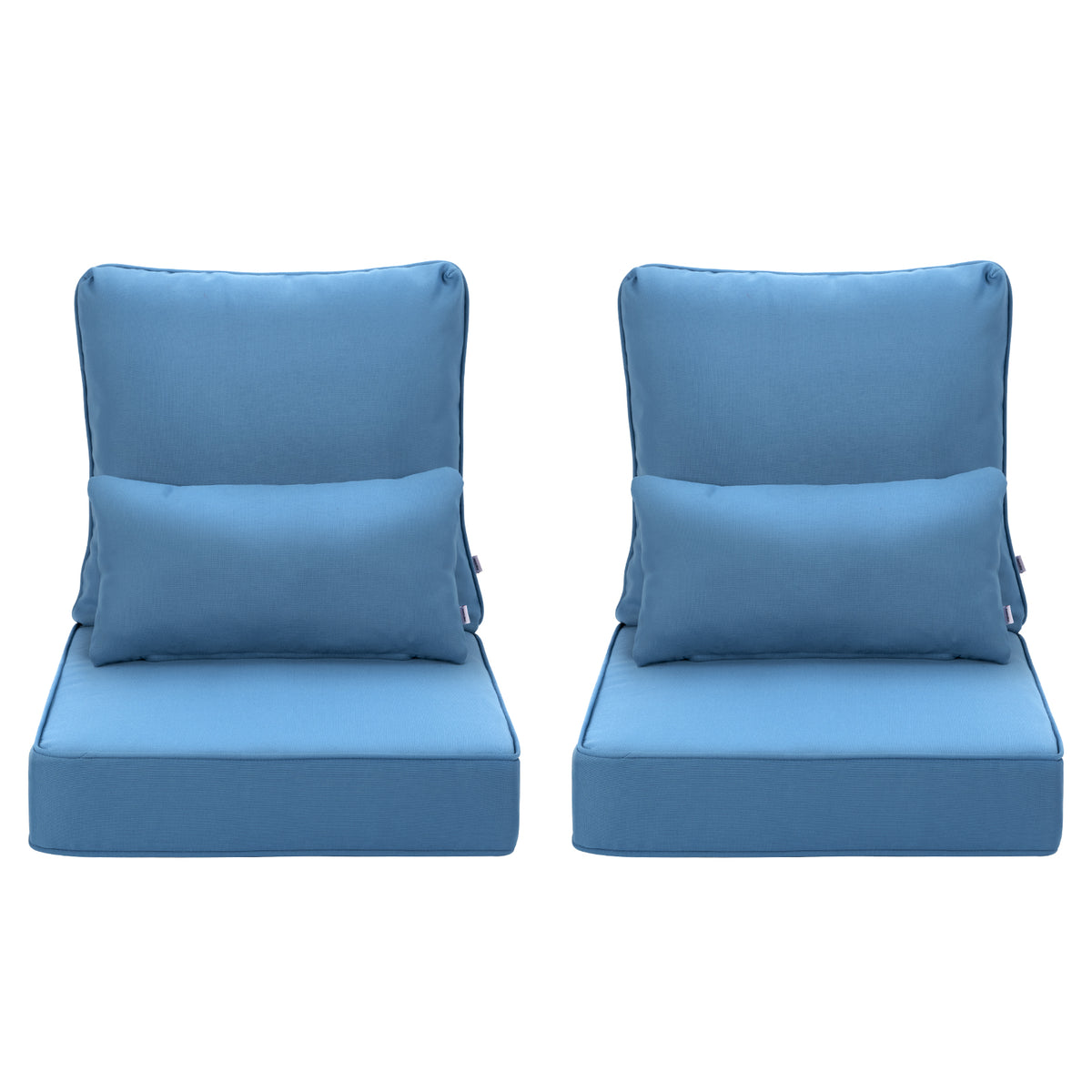 Outdoor Deep Seat Cushion Set with Lumbar Pillow, Deep Blue