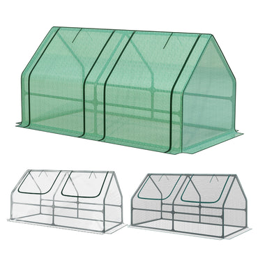 6x3x3 ft. Mini Greenhouse with 2 Zipper Doors, Water Resistant UV Protected with 2/3 Covers