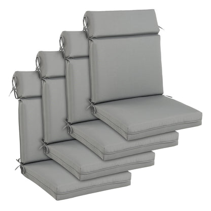 Outdoor Polyester High Back Dining Chair Cushion Set - Gray