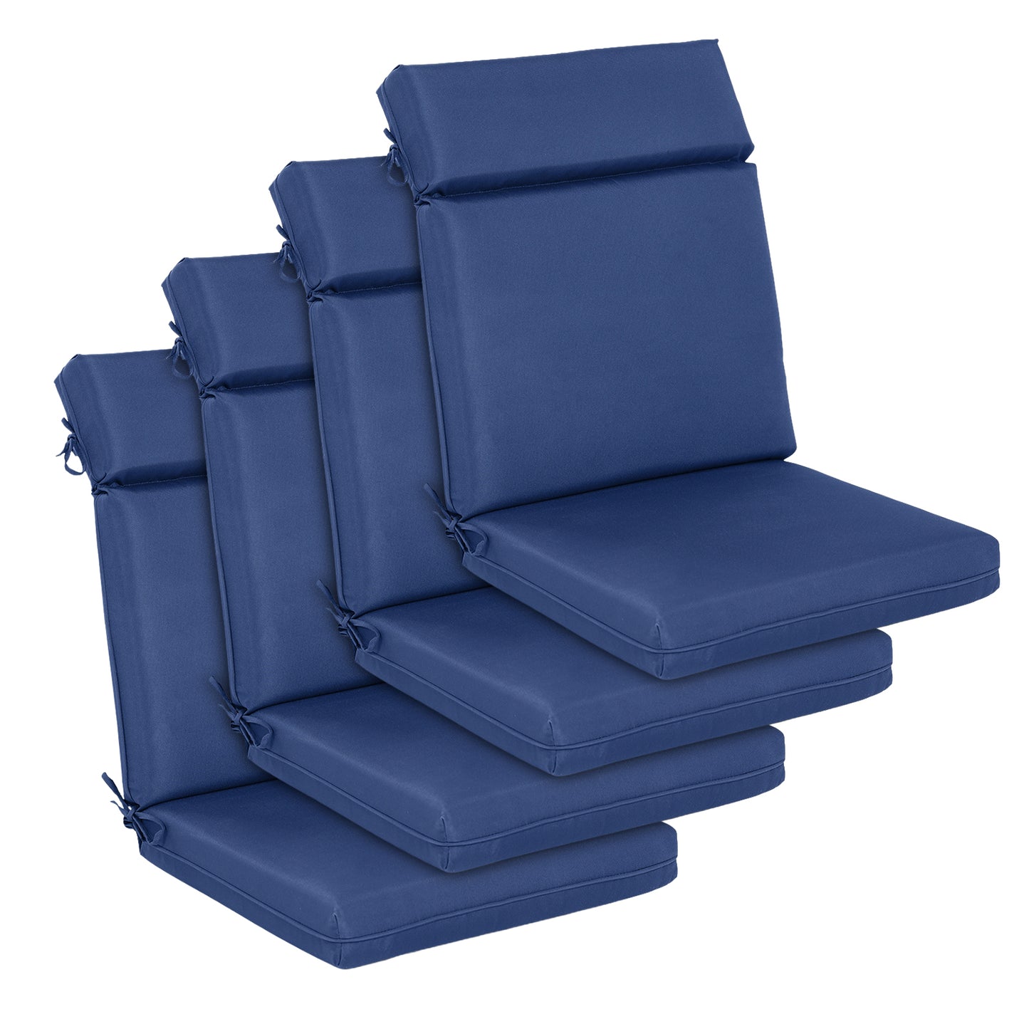 Outdoor Polyester High Back Dining Chair Cushion Set - Navy Blue Aoodor 