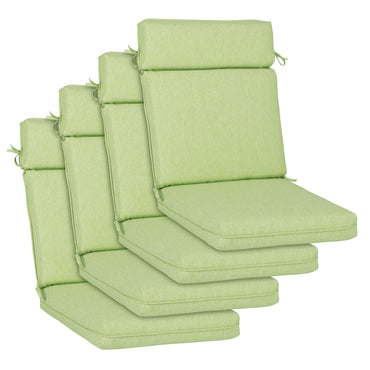 Outdoor High Back Dining Chair Cushion Set, Polyester Fabric, TPU Water Repellent Coating, Green Aoodor 