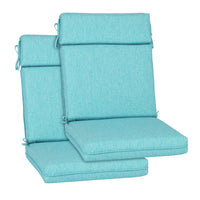 Outdoor High Back Dining Chair Cushion Set, Polyester Fabric, TPU Water Repellent Coating, Teal - Aoodor 