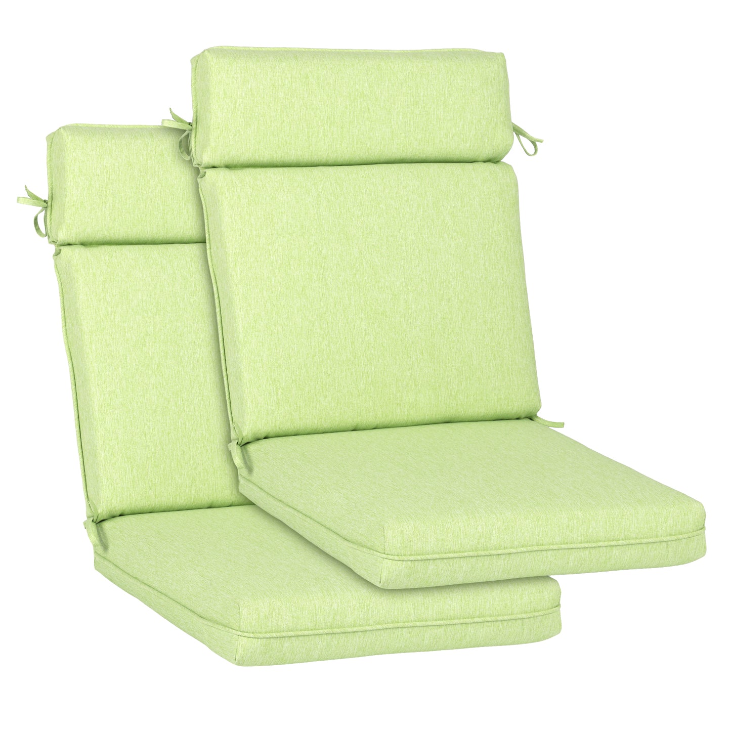 Outdoor High Back Dining Chair Cushion Set, Polyester Fabric, TPU Water Repellent Coating, Green Aoodor 