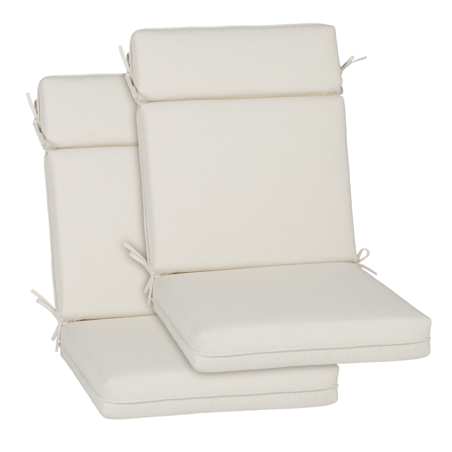 Outdoor High Back Dining Chair Cushion Set, Polyester Fabric, TPU Water Repellent Coating, Ivory Aoodor 